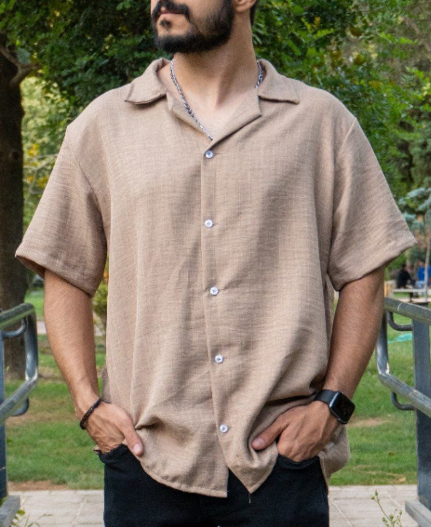 پیراهن مردانه لینن کرم