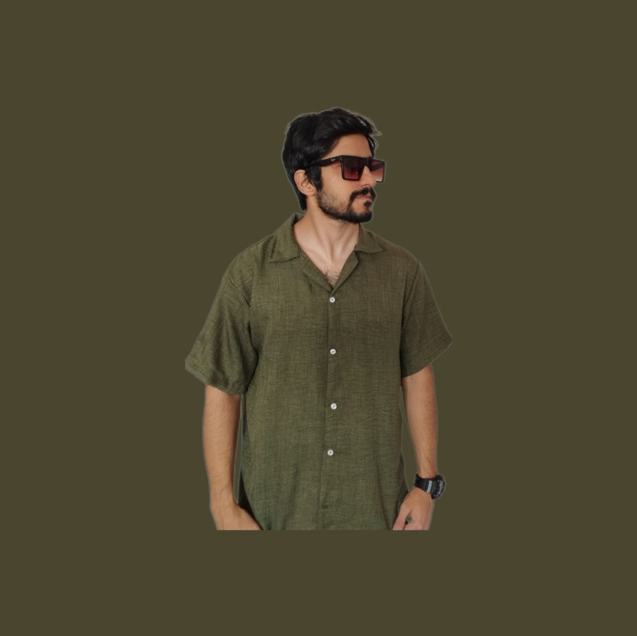 پیراهن مردانه لینن فیروزه ای