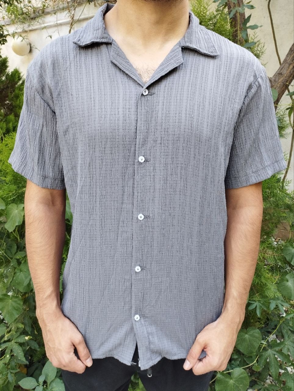 پیراهن مردانه کراش خاکستری